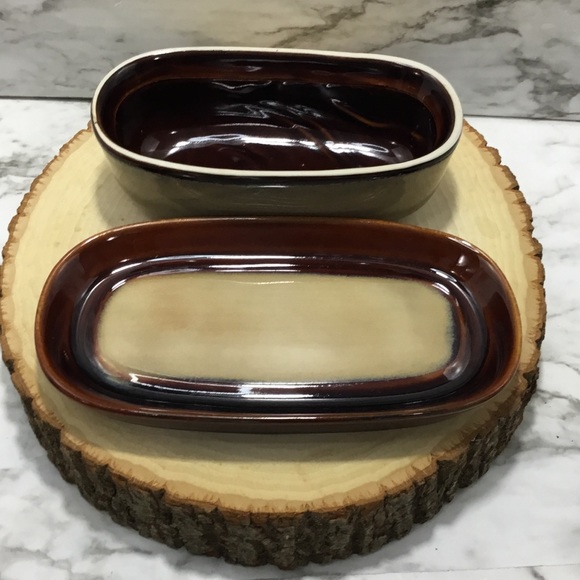 Vintage 2pc Stoneware Butter Dish Set by Sango - Picture 3 of 8